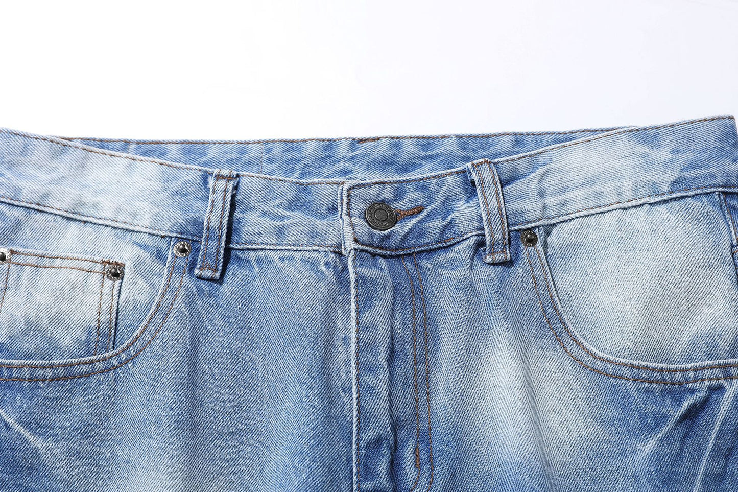 Washed Damage Wide Leg Flare Denim Jeans WN25862