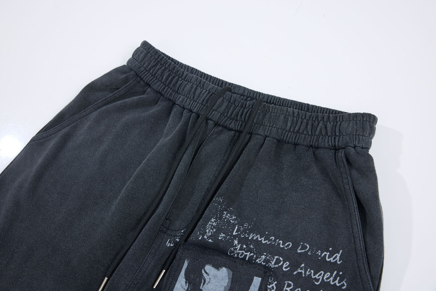 Washed Fade Graphic Wide Leg Sweatpants WN26098