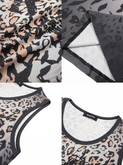Leopard Print Gradient Tank Top WN19697