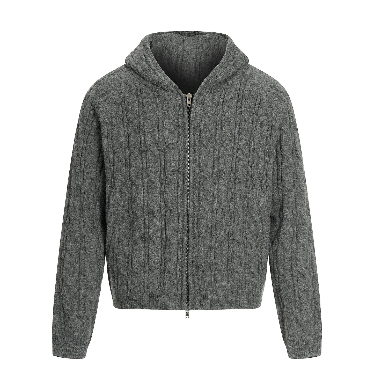 Twist Knit Hooded Oversize Knit Cardigan WN24373