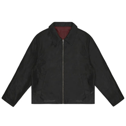 Turn-Down Collar Short PU Leather Jacket WN21395