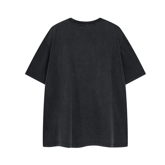 Washed Graphic Car Print Short Sleeve T-Shirt WN25775