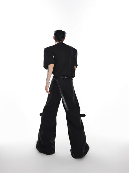 Strap Design Flare Trousers WN6968
