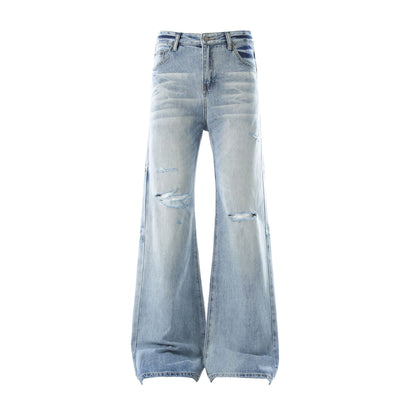 Washed Damage Flare Denim Jeans WN26095