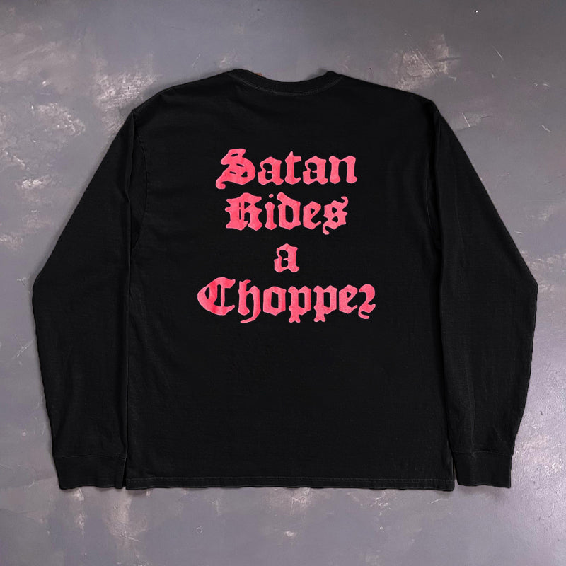 Gothic Letter Print Oversize Long Sleeve T-Shirt WN15794