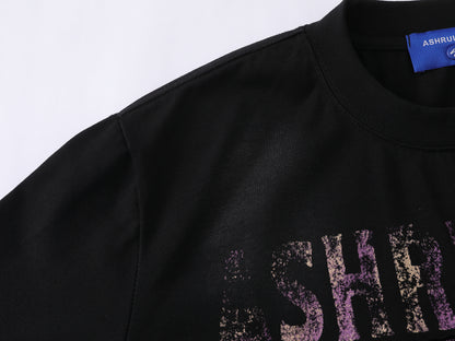 Dirty Dye Letter Print Short Sleeve T-Shirt WN25463