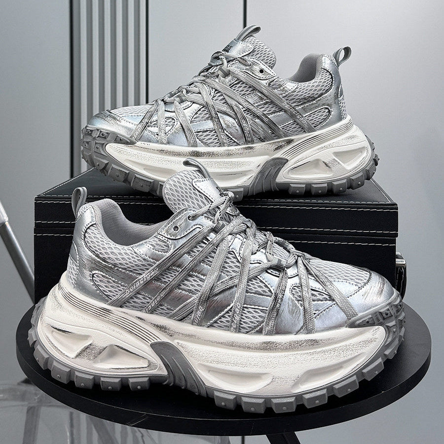 Mesh Rope Lace Chunky Sole Sneakers WN24677