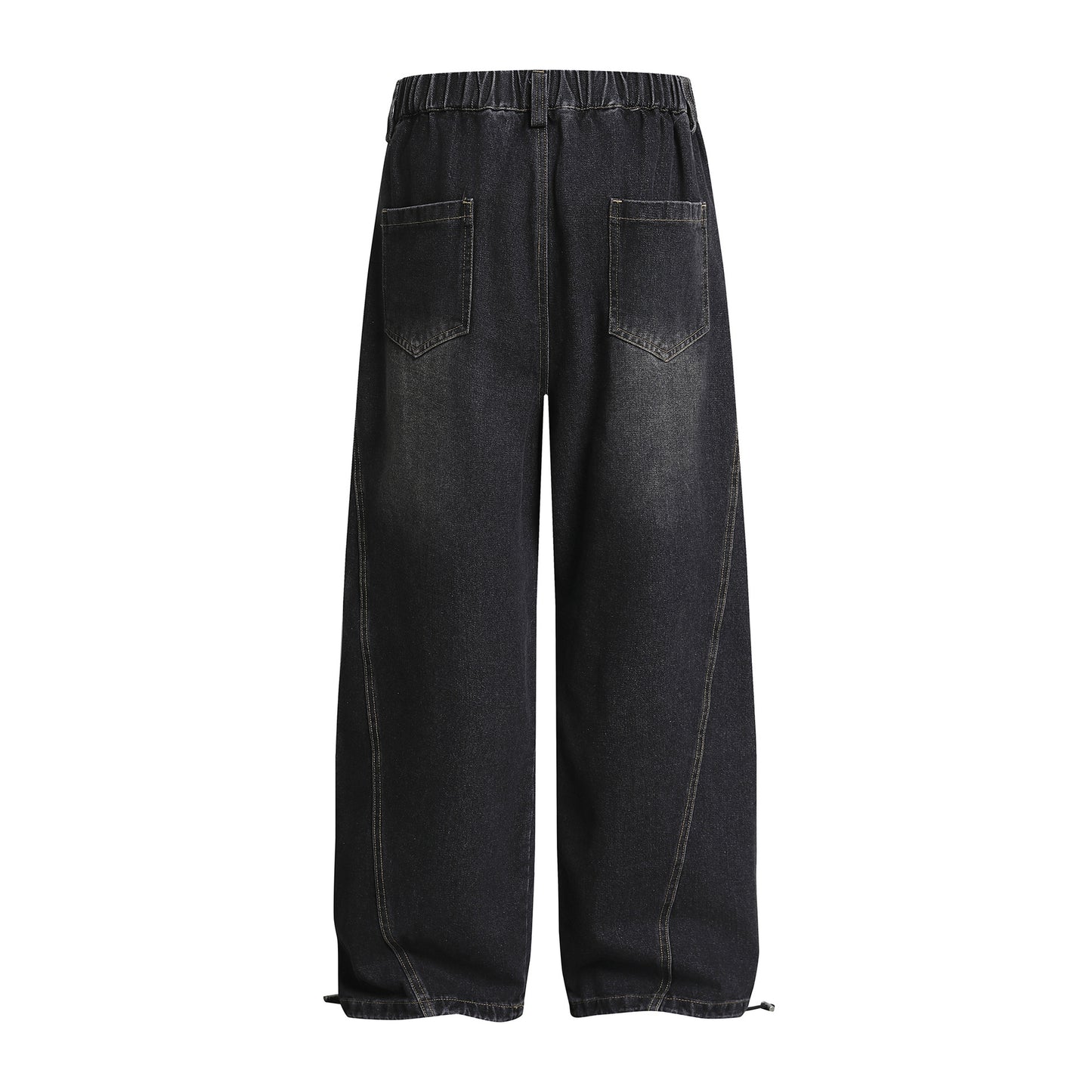 Pleated Dog Embroidery Detachable Dog Charm Wide Leg Denim Jeans WN26803