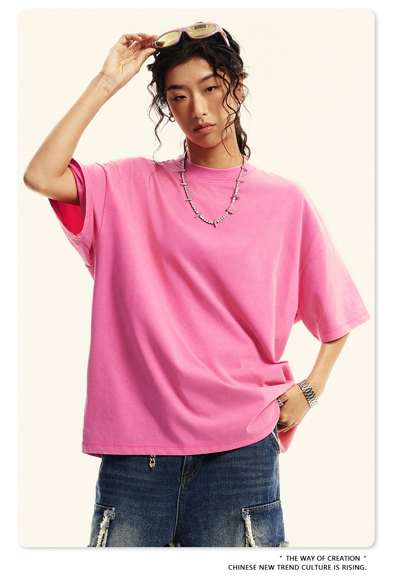 Washed Oversize Short-sleeve T-shirt WN6456