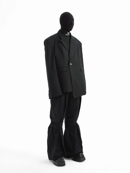Irregular Deconstruction Shoulder-Pad Oversize Tailored Jacket WN21292