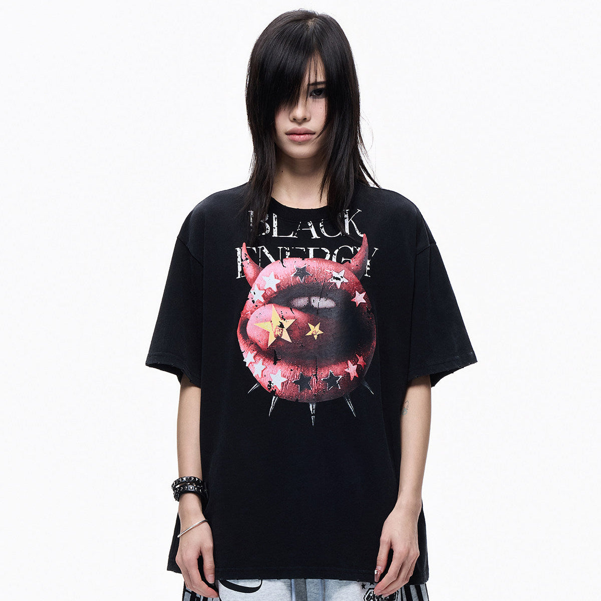 Graphic Print Oversize Short Sleeve T-Shirt WN27303