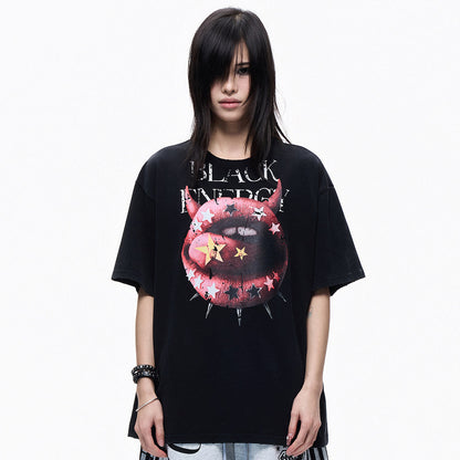 Graphic Print Oversize Short Sleeve T-Shirt WN27303