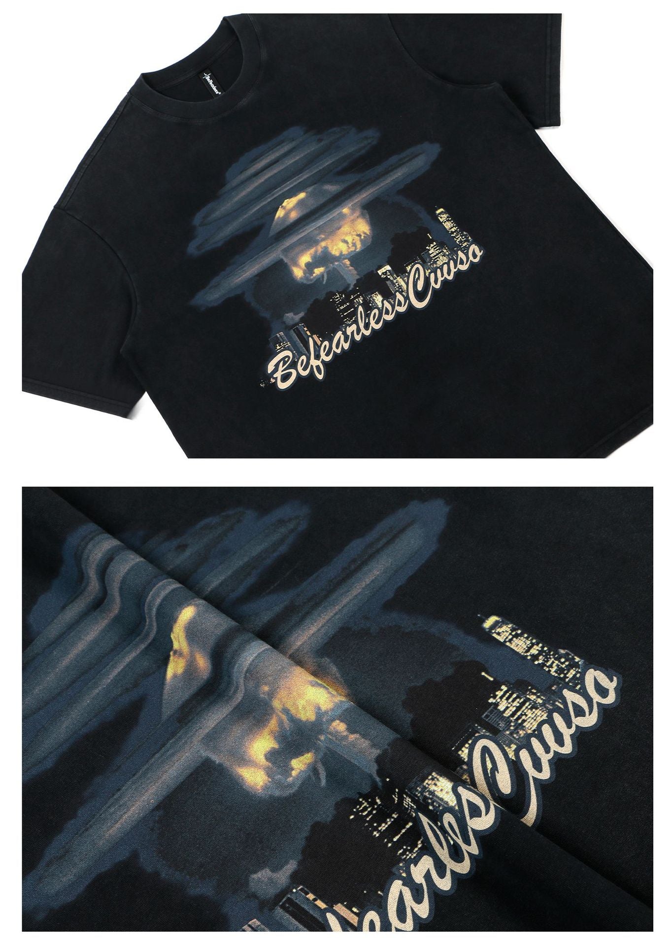 Explosion Artwork Oversize Short Sleeve T-Shirt WN26218