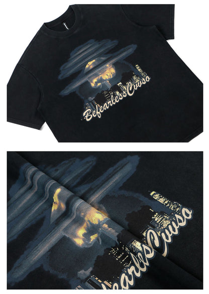 Explosion Artwork Oversize Short Sleeve T-Shirt WN26218