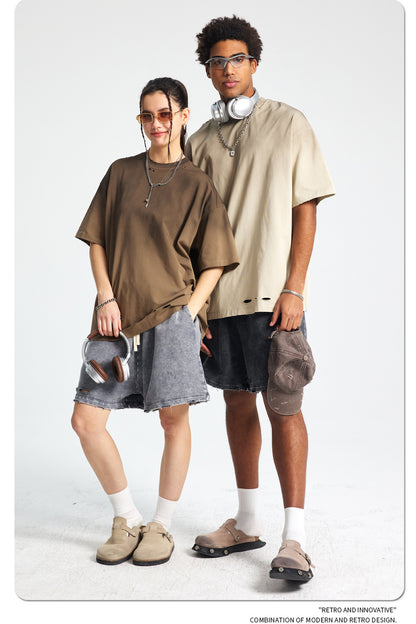 Spray Dye Damage Washed Short Sleeve T-Shirt WN16274