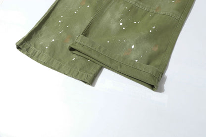 Damage Paint Splatter Multi Pocket Cargo Pants WN26031