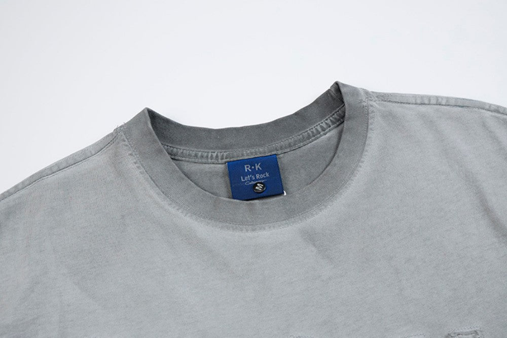 Washed Letter Graphic Short Sleeve T-Shirt WN28039