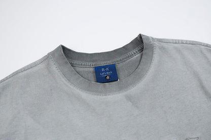 Washed Letter Graphic Short Sleeve T-Shirt WN28039
