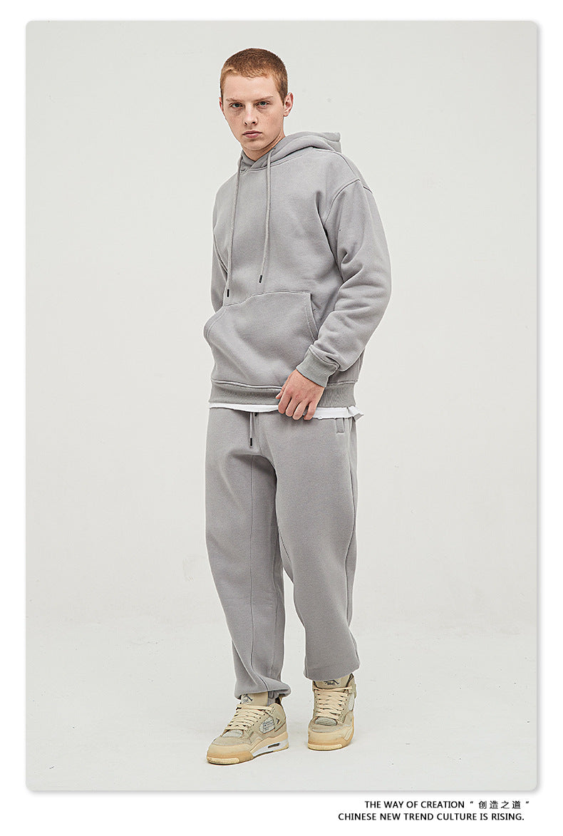Fleece Lining Oversize Hoodie & Fleece Lining Sweatpants Setup WN9931