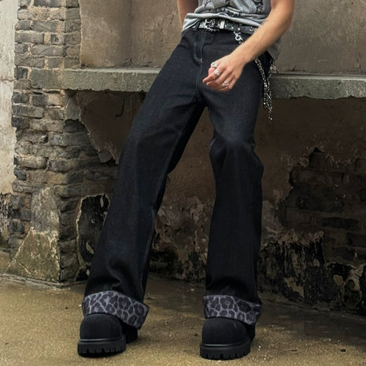 Leopard Flare Denim Jeans WN20893