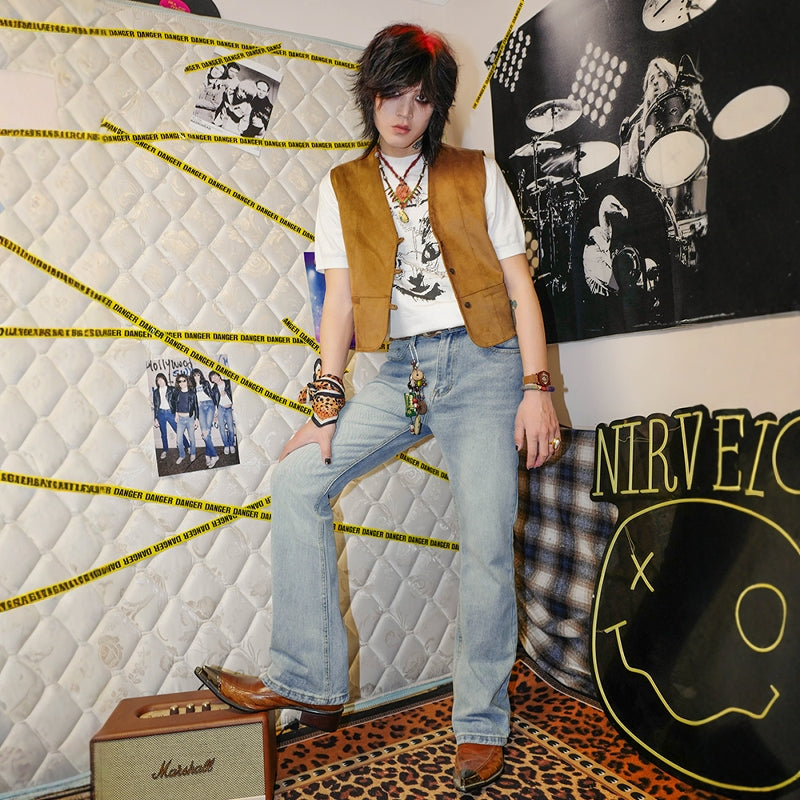 Vintage Slim Micro Flare Denim Jeans WN15887