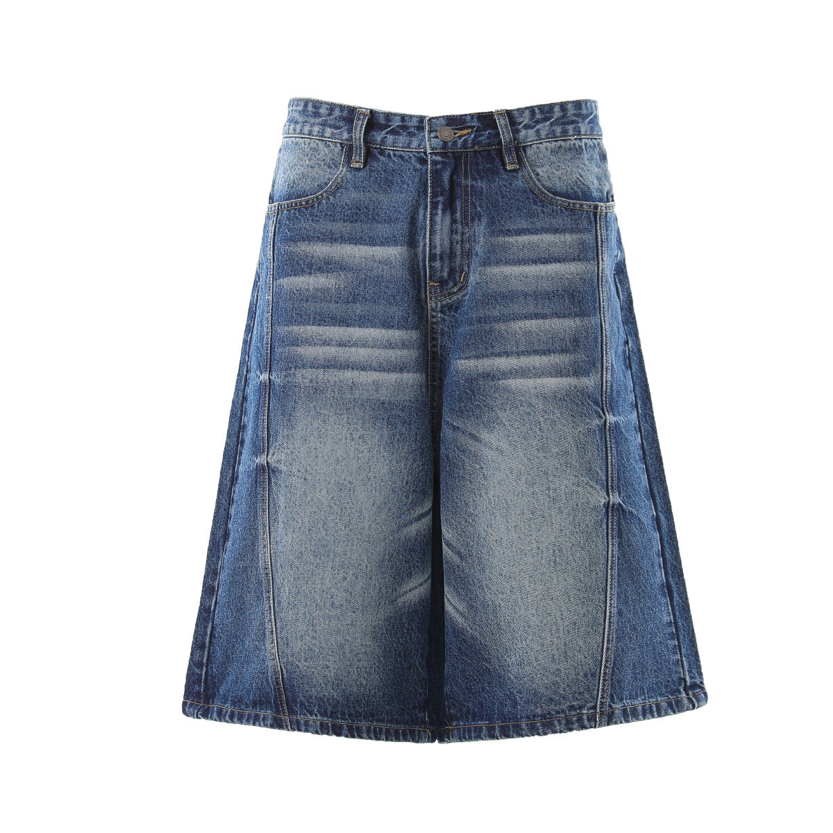 Denim Wash Wide Leg Half Pants WN25644