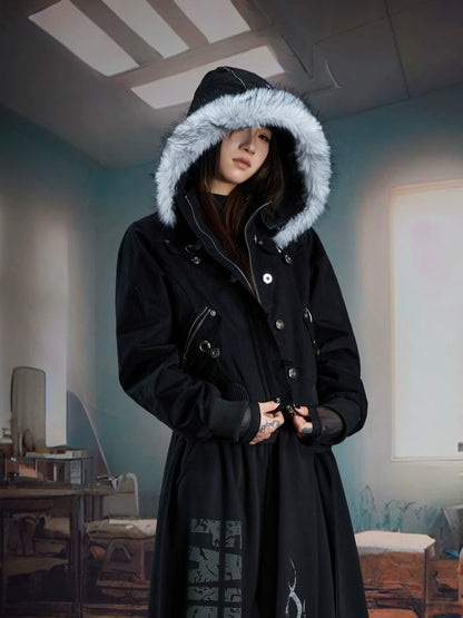 Detachable Fur Hooded Jacket WN21347