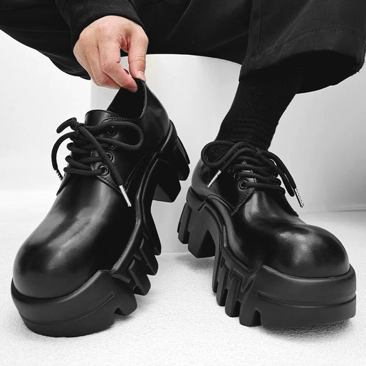 Thick Sole PU Leather Derby Shoes WN21272