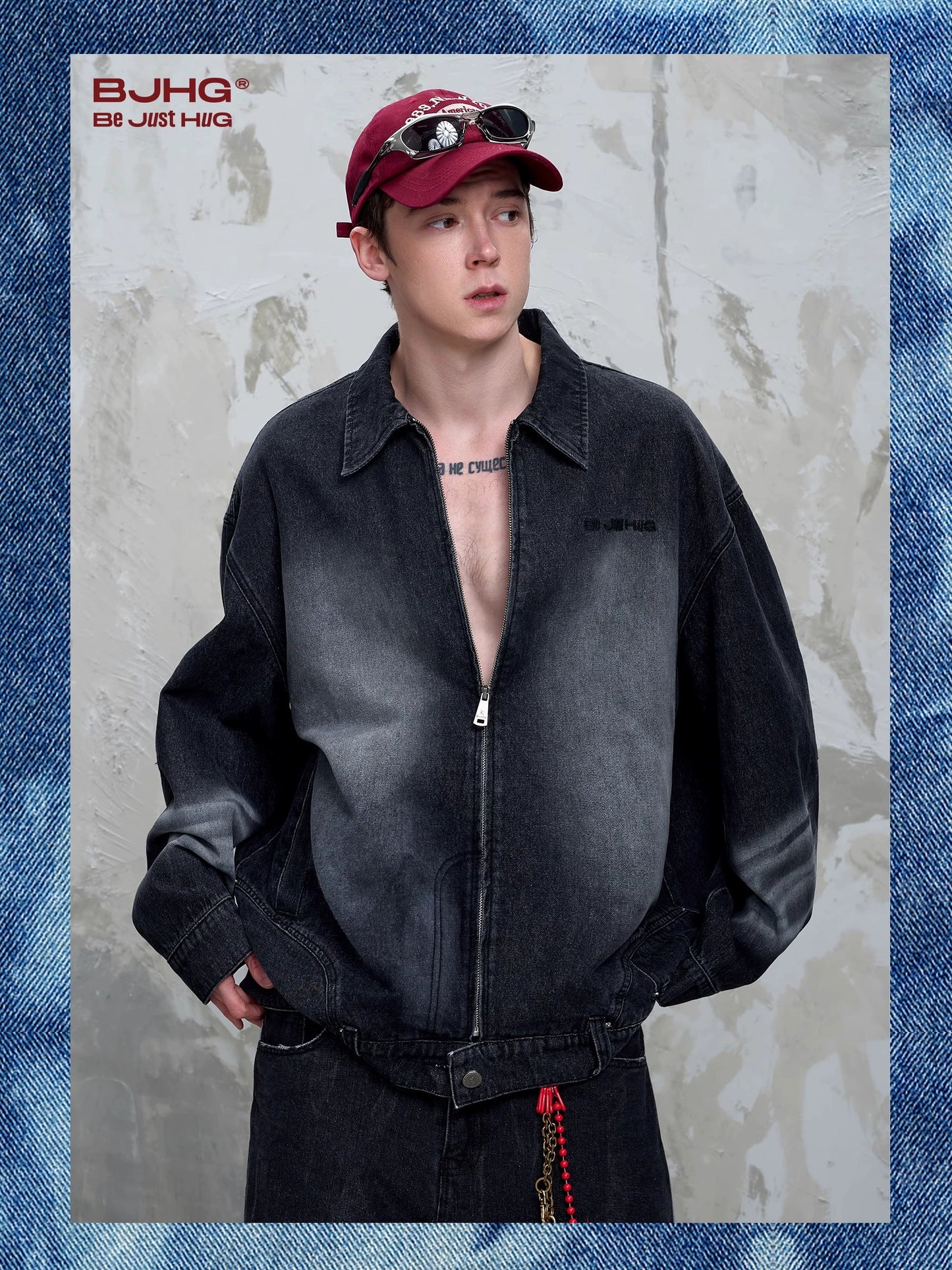 Damage Denim Zipper Jacket WN13170