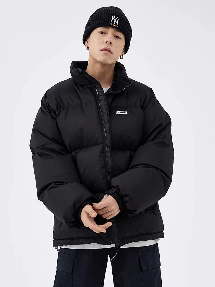 Drawstring Stand Neck Puffer Jacket WN8625