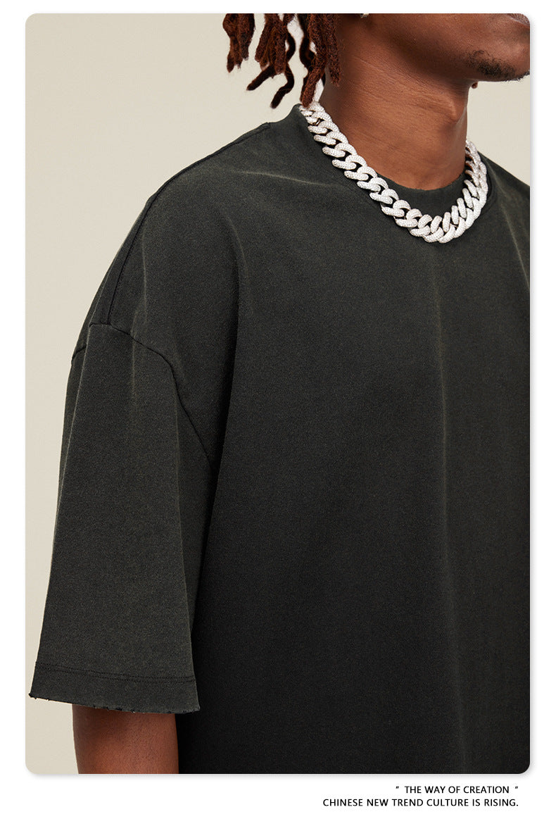 Washed Damage Oversize Short Sleeve T-Shirt WN6068