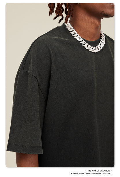 Washed Damage Oversize Short Sleeve T-Shirt WN6068