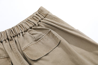 Washed Multi Pocket Cargo Half Pants WN25734