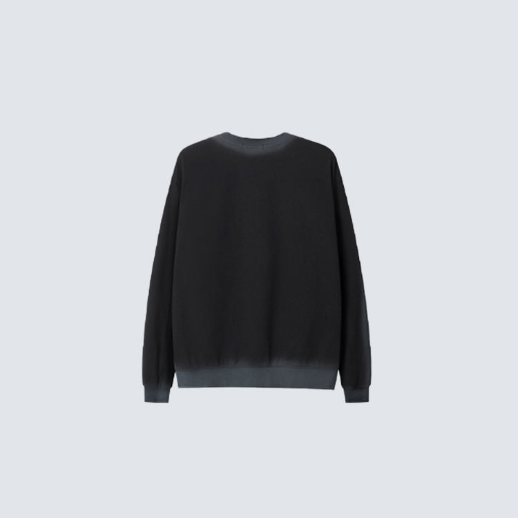 Washed Gradient Letter Embroidery Sweatshirt WN28116