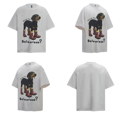 Dog Graphic Letter Short Sleeve T-Shirt WN26277