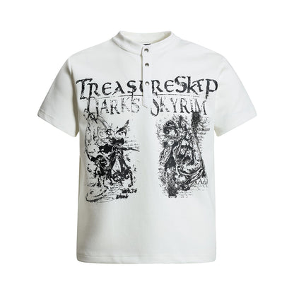 Air Layer Button Art Print Short Sleeve T-Shirt WN25998