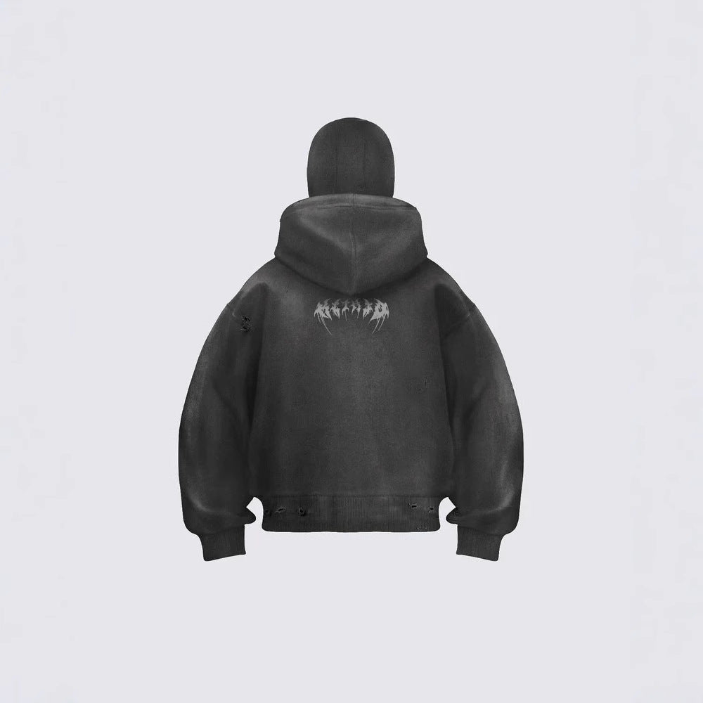 Gothic Letter Star Zipper Hoodie WN28097