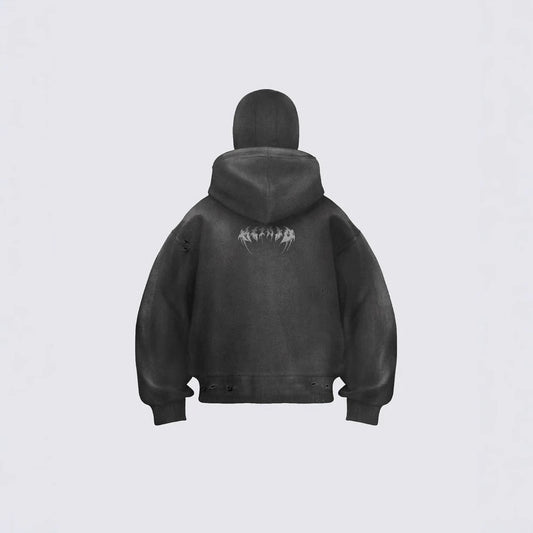 Gothic Letter Star Zipper Hoodie WN28097