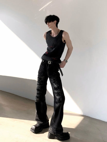 Washed Subculture Design Sleeveless T-Shirt WN20331