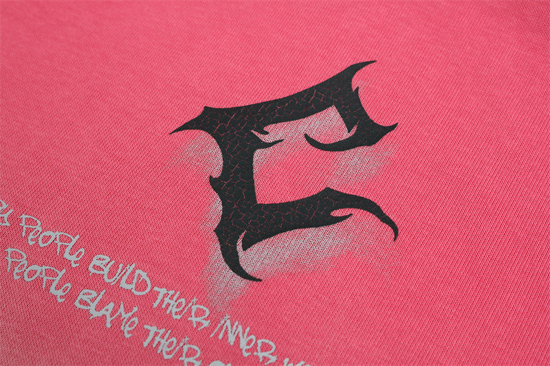 Cracked Letter Gradient Patchwork Hoodie WN11376