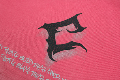 Cracked Letter Gradient Patchwork Hoodie WN11376