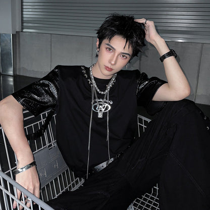 Oversize Contrast Short Sleeve T-Shirt WN25112
