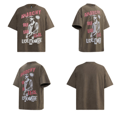 Washed Portrait Graphic Short Sleeve T-Shirt WN26285