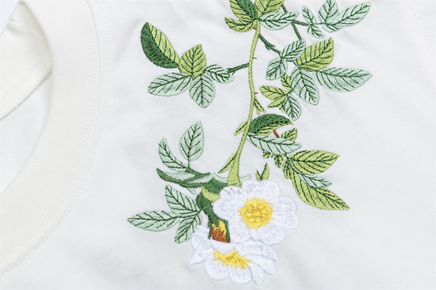 Floral Letter Embroidery Oversize Short Sleeve T-Shirt WN26880