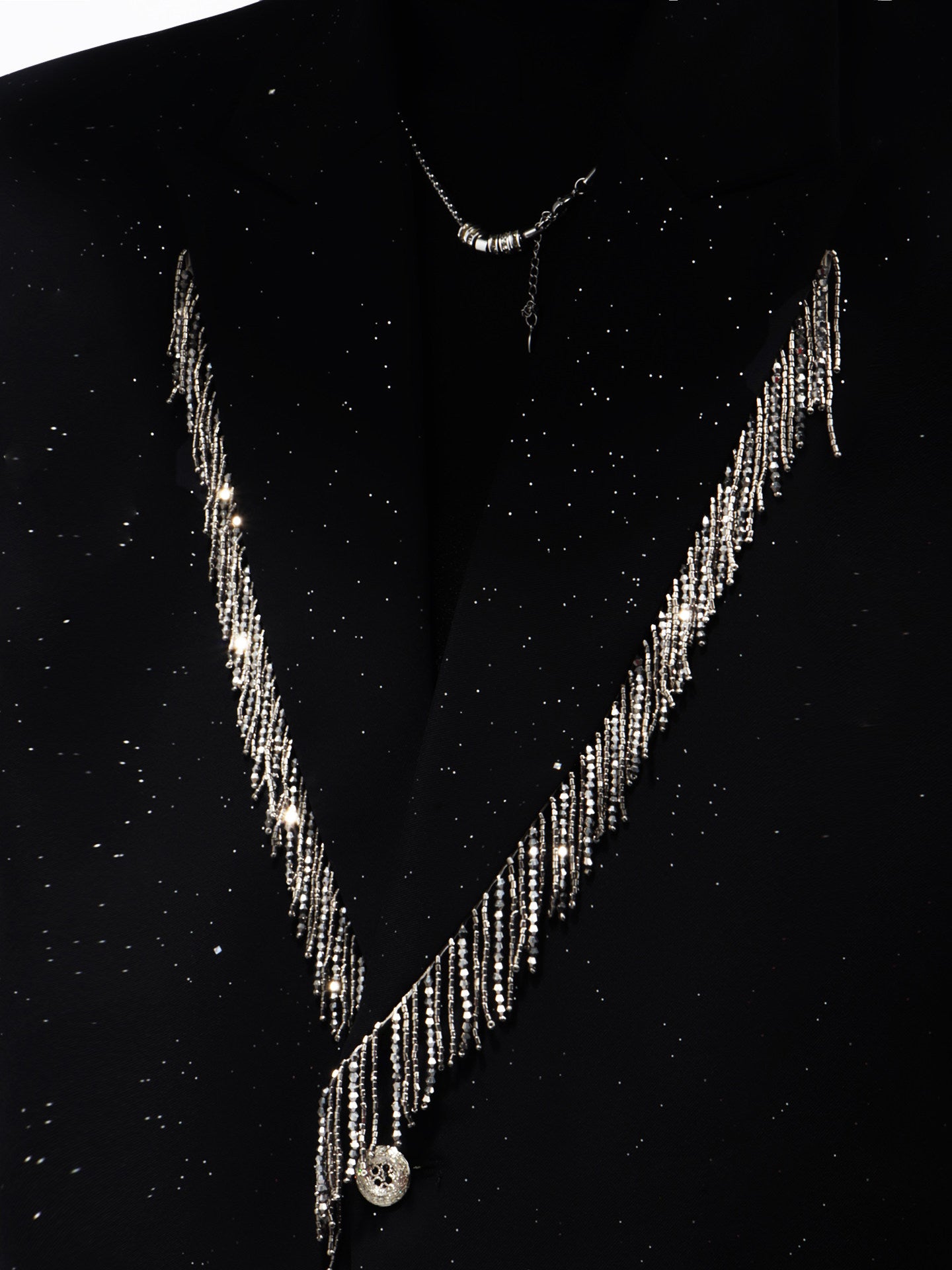 Fringe Studs Tailored Jacket & Flare Trousers Setup WN23700