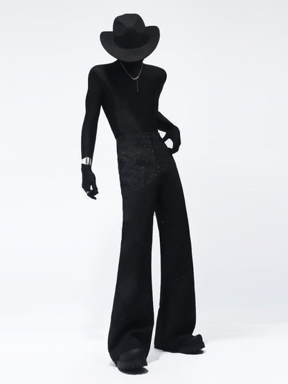 Studs Decor Tailored Jacket & Studs Flare Trousers Setup WN23720