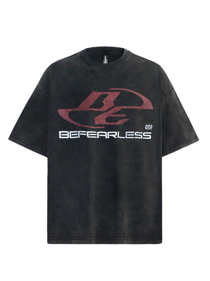 Washed Logo Print Oversize Short Sleeve T-Shirt WN26359