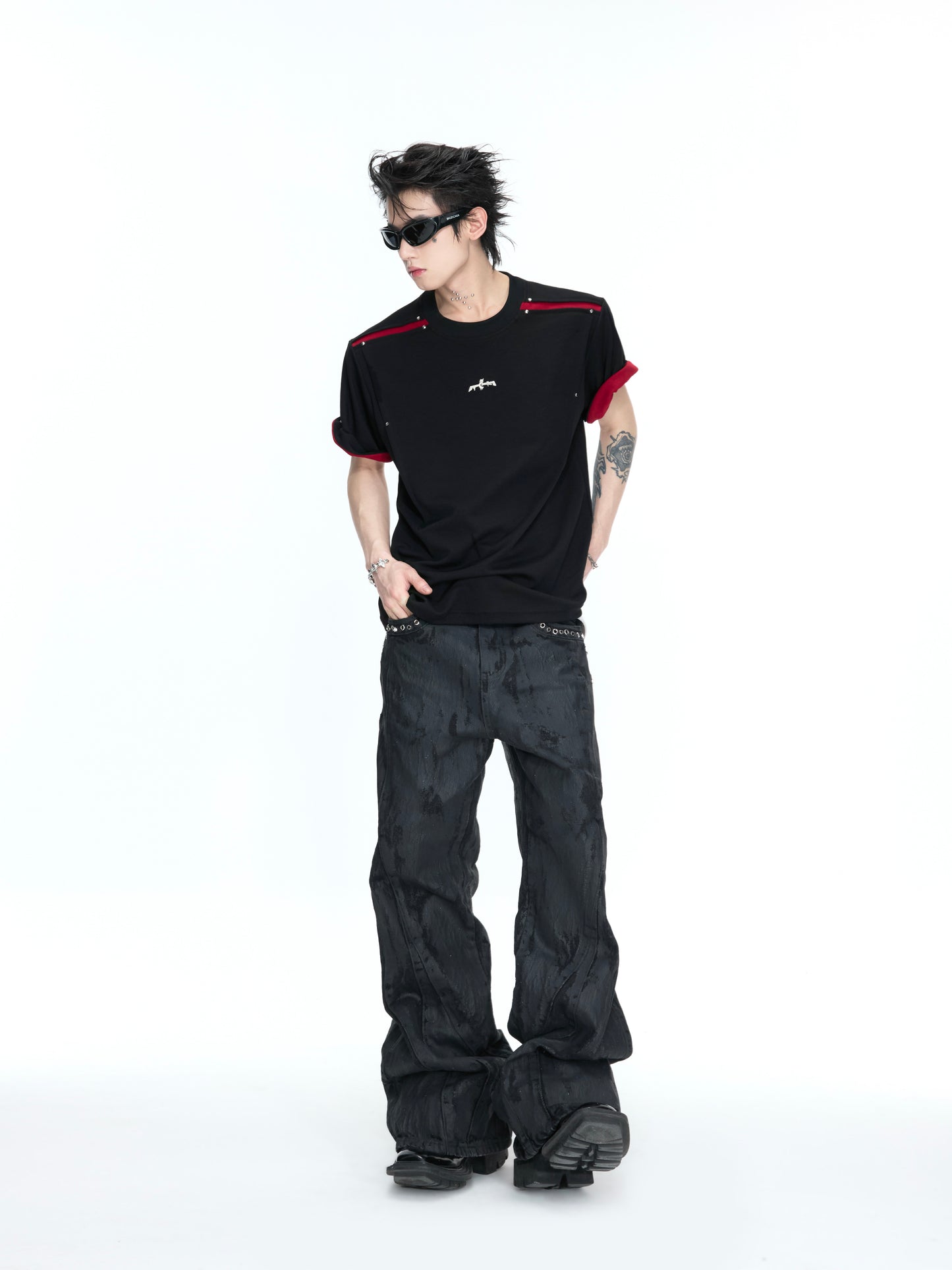 Contrast Panel Boxy Short Sleeve T-Shirt WN26984