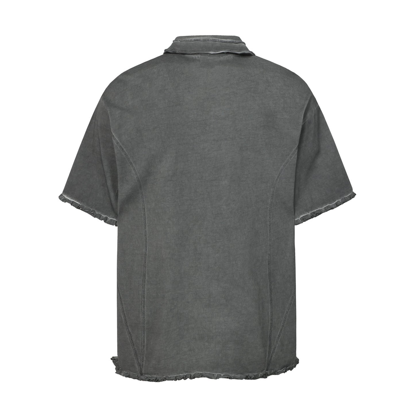 Raw Hem Panel Short Sleeve Polo Shirt WN26963