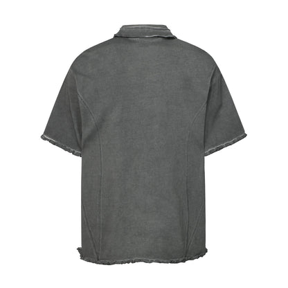Raw Hem Panel Short Sleeve Polo Shirt WN26963